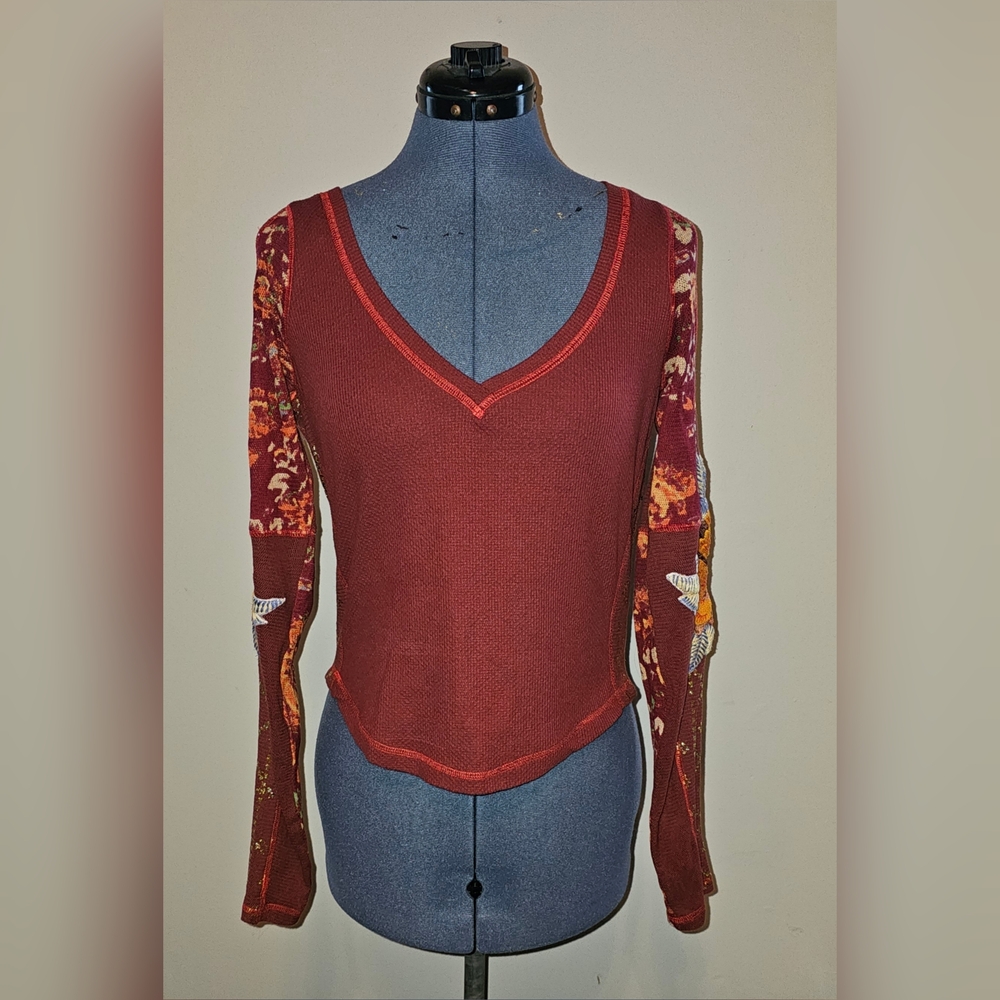 FREE PEOPLE Amara Floral Long Sleeve Top